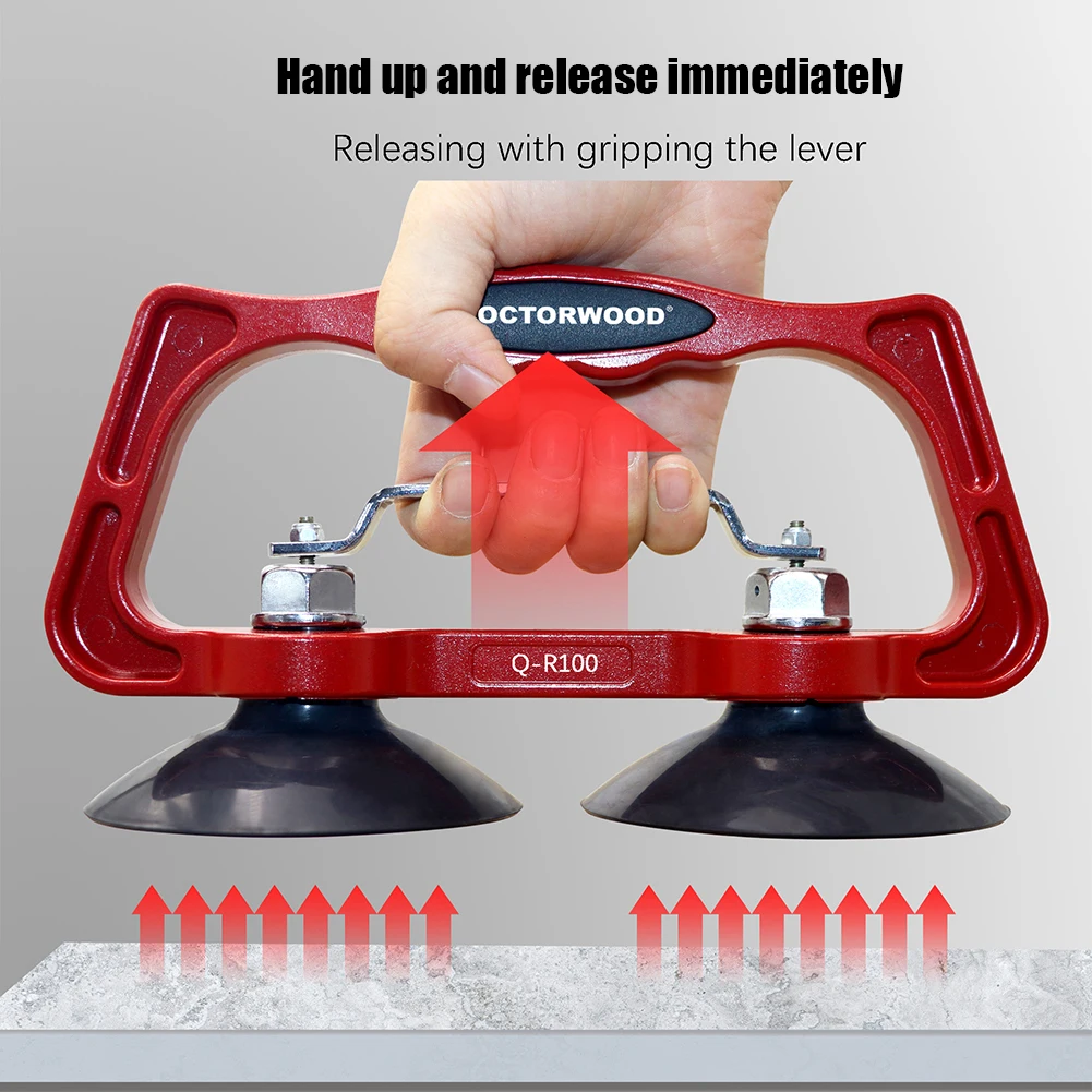 

2pcs/Set Automatic Tile Suction Cups Lifter Multifunctional Glass Marble Manual Extractor Carrier Gripper Sucker Carrying Tool