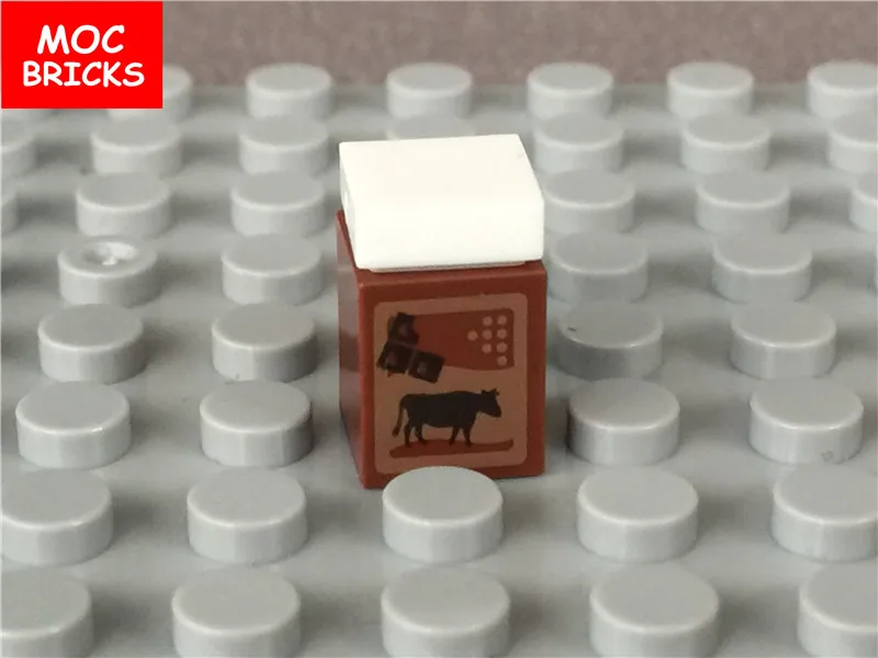 50 шт./лот MOC кирпичи 1x1 с апельсинами/шоколадом молоком/рисом образовательные