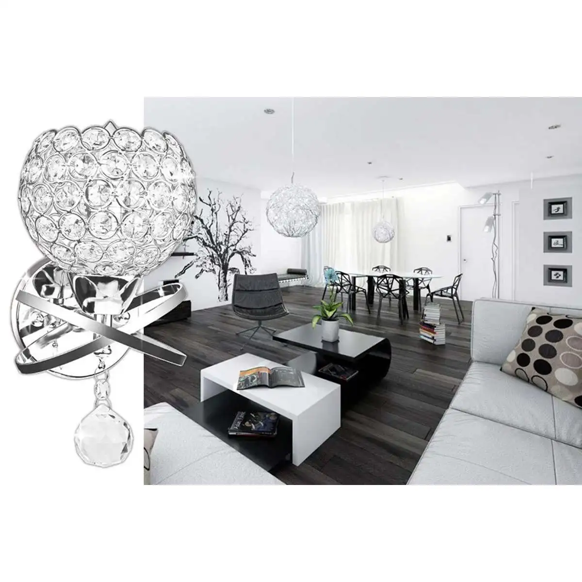 Хрустальная железная настенная лампа современный светильник бра для спальни