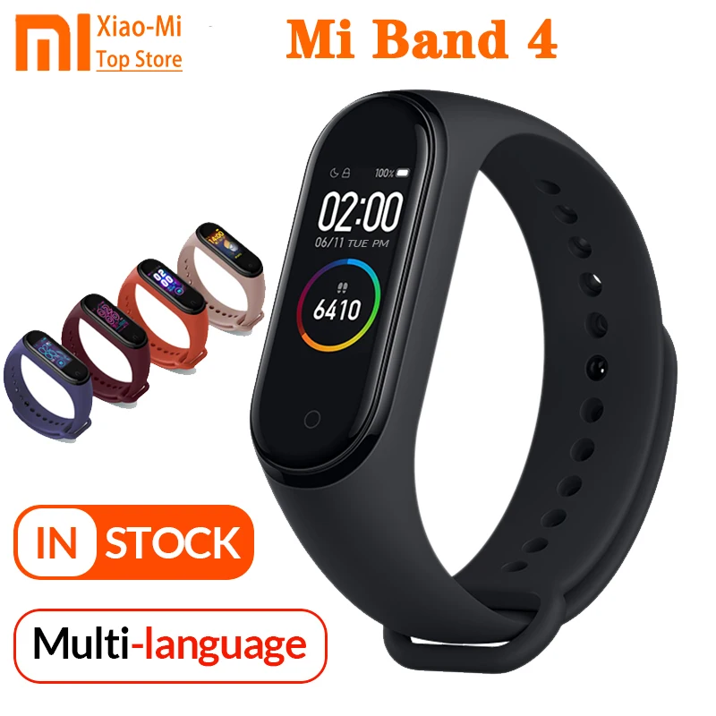 Оригинальный Смарт браслет Xiaomi Mi Band 4 2019 музыка пульсометр фитнес цветной экран