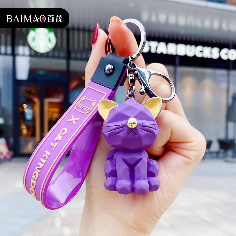 

Geometric Ins Cartoon Nordic Wind Machinery Cat Key Chain Fashion Bag Pendant Fashion Couple Accessories Personality Car Chain