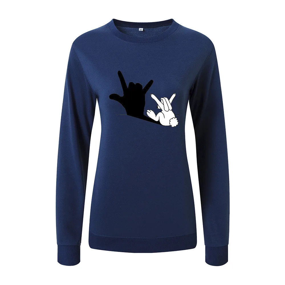 Женская кроличья Толстовка SINGRAIN повседневная большие размеры с рисунком толстые