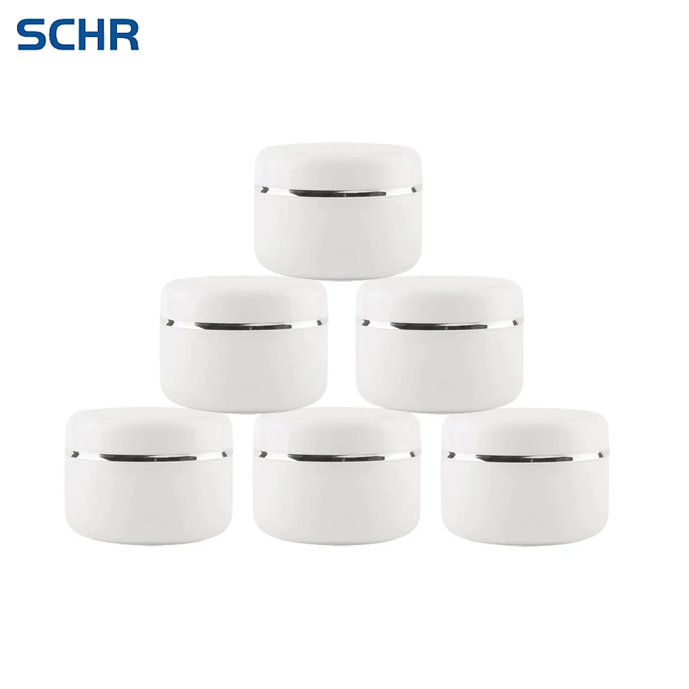 

6Pcs Travel Face Cream Lotion Cosmetic Container 20g Plastic Empty Makeup Jar Pot Sample Bottle