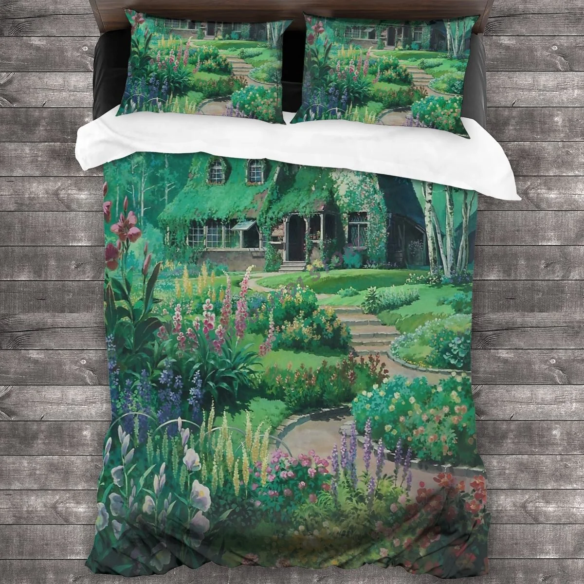 

Anime Movie House With Flowers Scenery Bedding Set Duvet Cover Pillowcases Comforter Bedding Sets Bedclothes