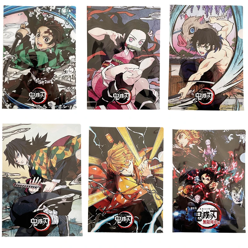 

Anime Demon Slayer Kimetsu No Yaiba File Folder A4 Organizer Document Bag Folders For School Office Stationery Supplies