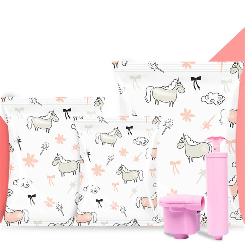 Вакуумная компрессионная сумка Домашний Органайзер маленькая лошадь Печать