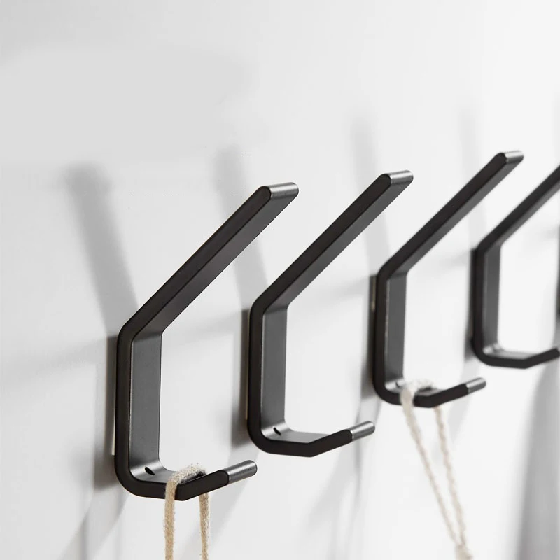 

Aluminum coat hook bathroom wall-mounted coat hook for hats and coats black