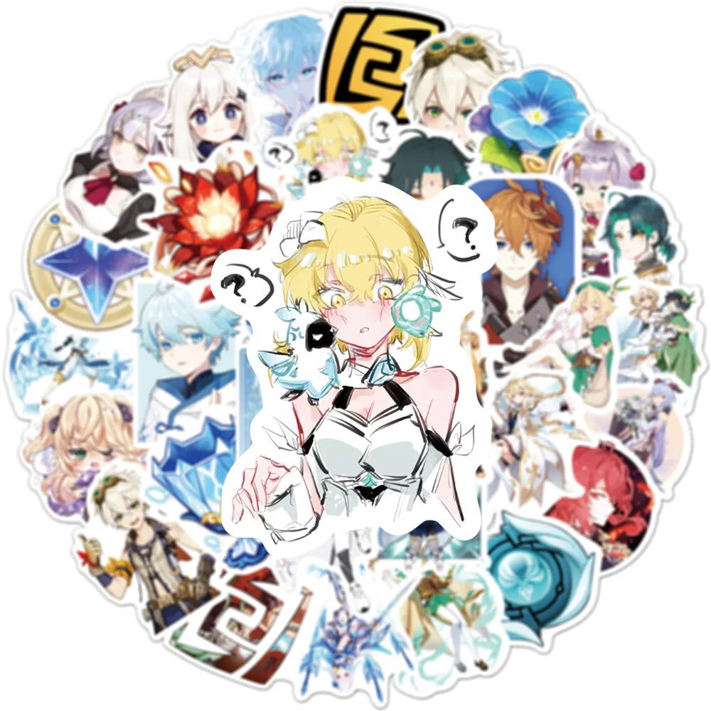103050pcs genshin impact character stickers open world game sticker xiao gongzi ganyu graffiti sticker for laptop guitar phone free global shipping