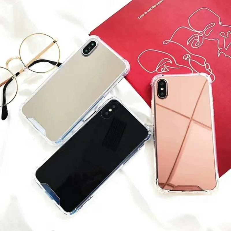 Missbuy Luxury Makeup Selfie Mirror Phone Cases For iPhone 8 case Soft TPU Back Cover 7 6 6s Plus X Xr Xs Max Coque |
