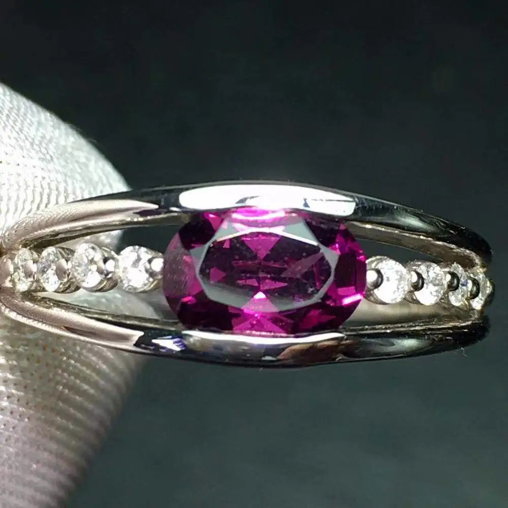 Женские кольца с гранатом 100% карата изящные из настоящего платинового золота Pt900