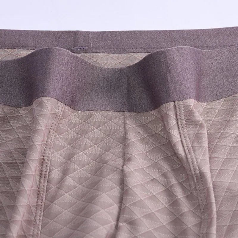 Jacquard Plaid Mens Boxer Shorts Homme Comfortable And Breathable Mid-waist Panty 4Pcs Male's Soft Widely Belts Underpants