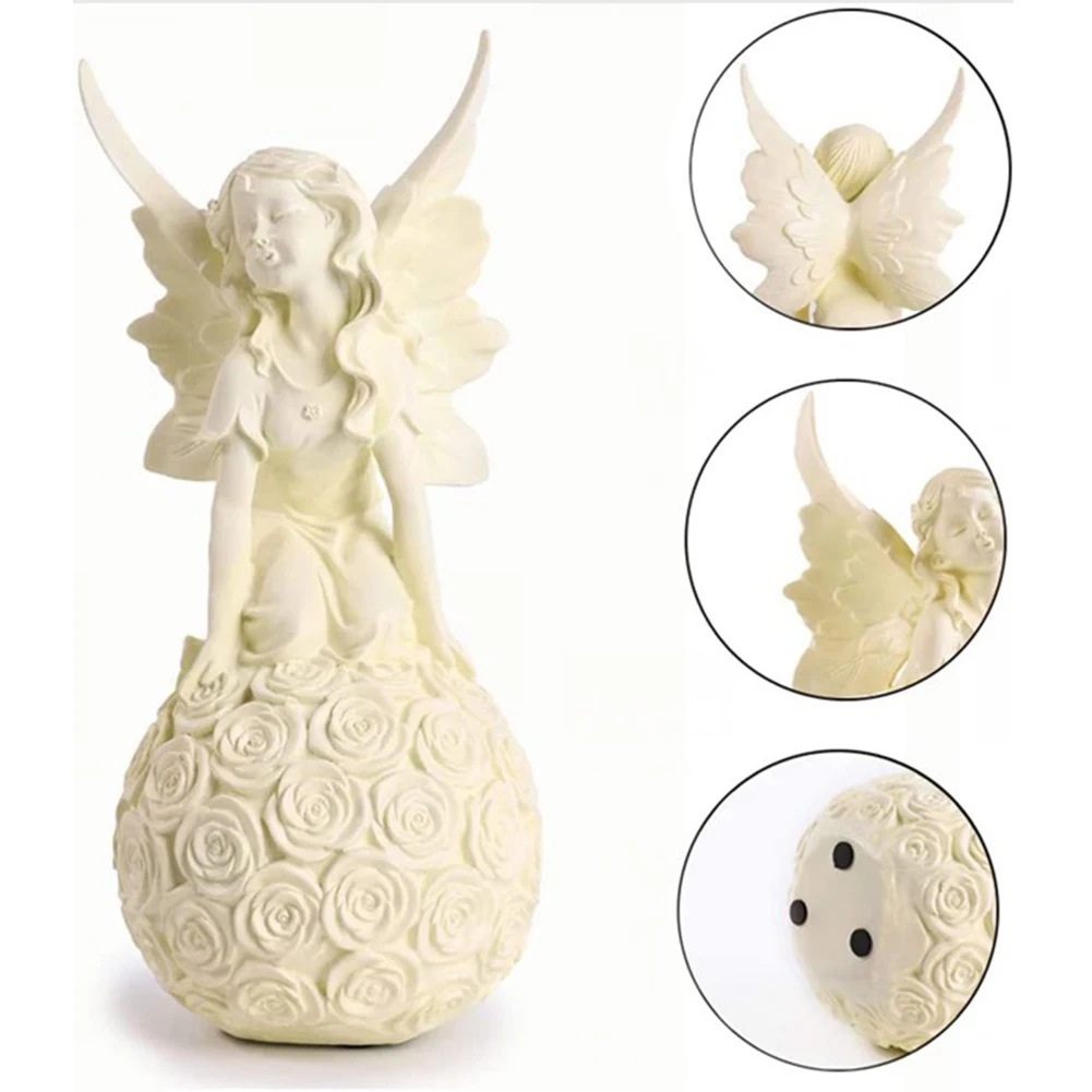 

Angel Girl Sculpture Garden Landscaping Yard Art Ornament Resin Statue Outdoor Art Sculpture Study Room Window Artware
