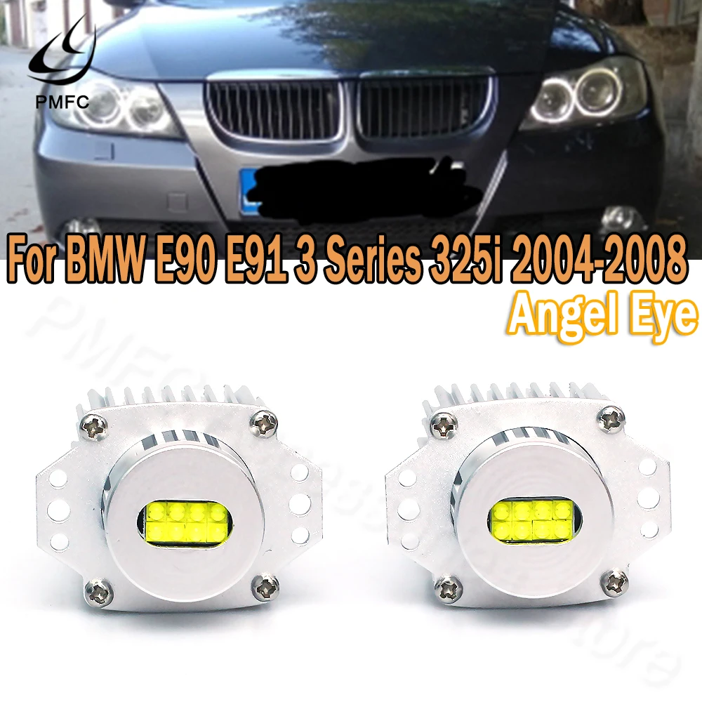 

PMFC 2Pcs LED Angel Eyes Marker Lights Bulbs CANbus 80w Error Free White for BMW E90 E91 3 Series 325i 328i 335i 2006 2007 2008