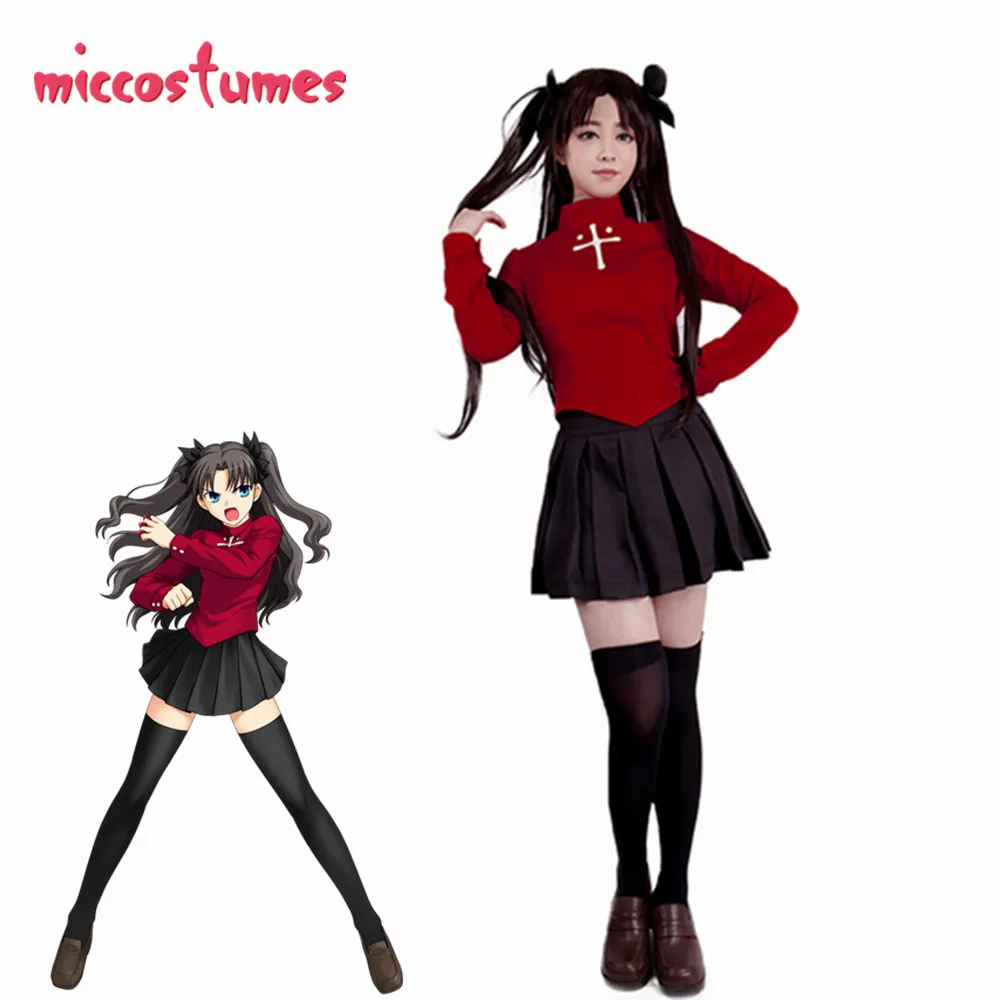 Женский костюм на Хеллоуин красный топ и юбка для Хэллоуина|rin tohsaka cosplay|cosplay