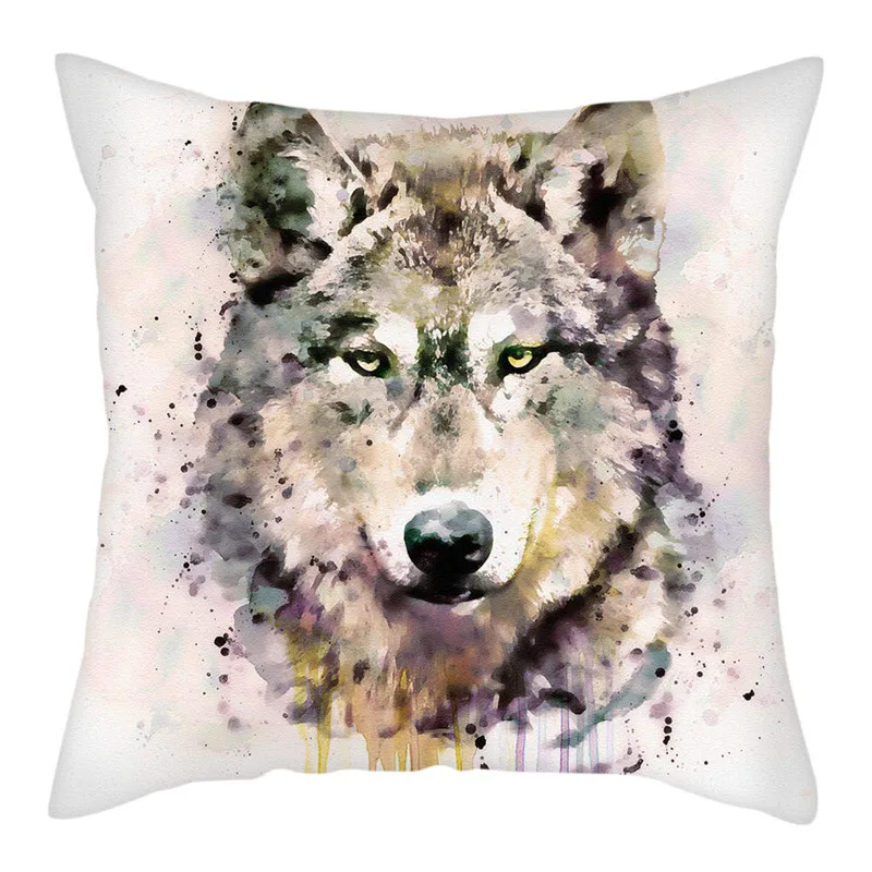 Fuwatacchi Fierce Wolf Фото Чехлы для подушек дикая лампа украшение дома диван стул