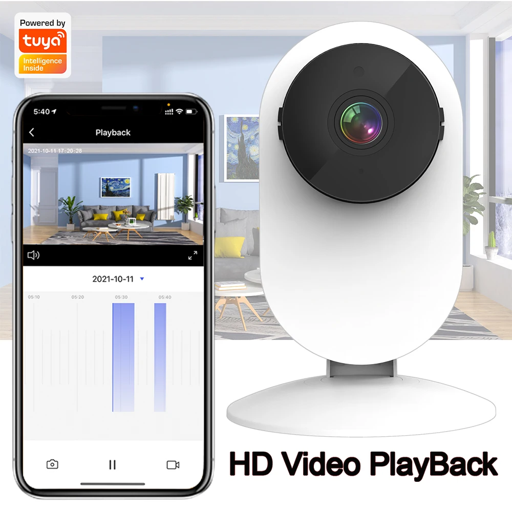 Tuya Smart Wifi Surveillance Camera Indoor 2 Way Audio Night Vision PIR Detect Wireless Home Security Video IP Camera 1080P