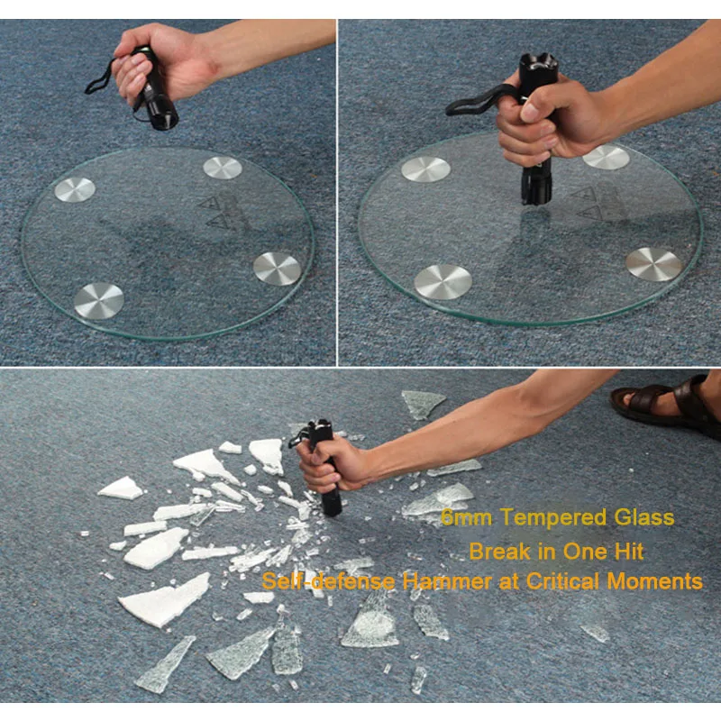 Светодиодный мини-светильник из алюминиевого сплава с молотком для самозащиты