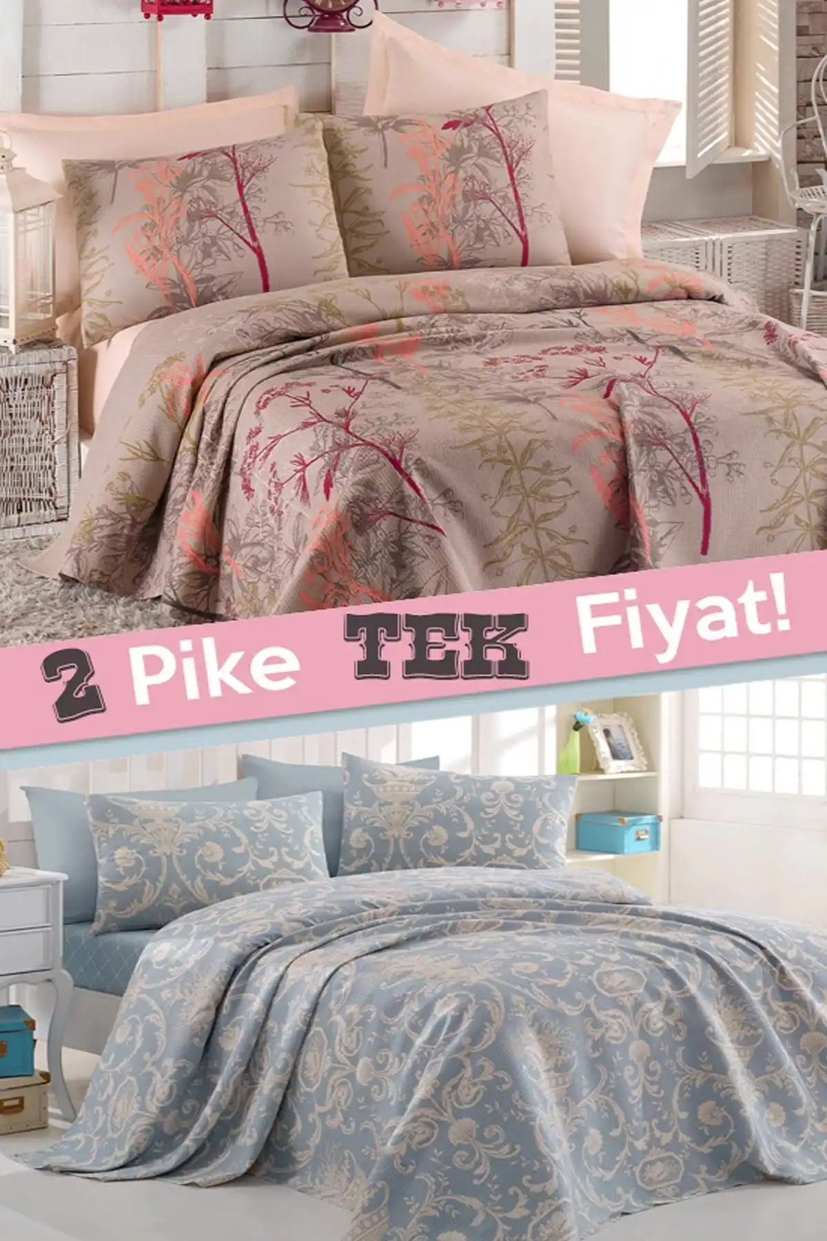 

2li Pique Double Personality Urla + Canvas Blue 200x230 Cotton arafsz