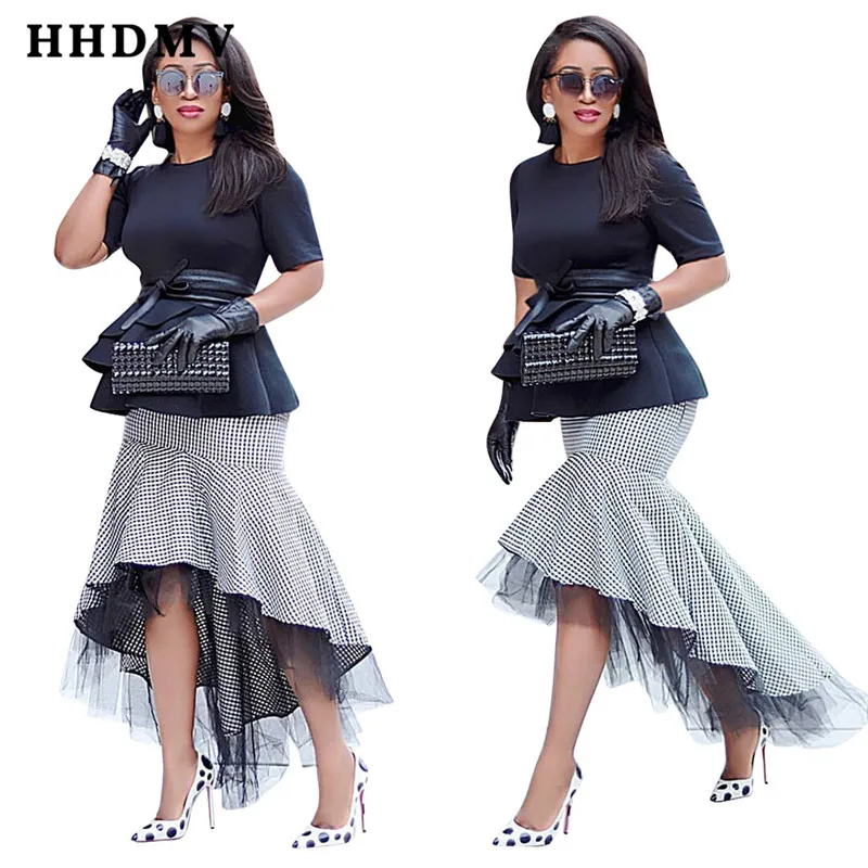 Летняя Женская эластичная юбка HHDMV 2019 в стиле high street кружевная индивидуальная