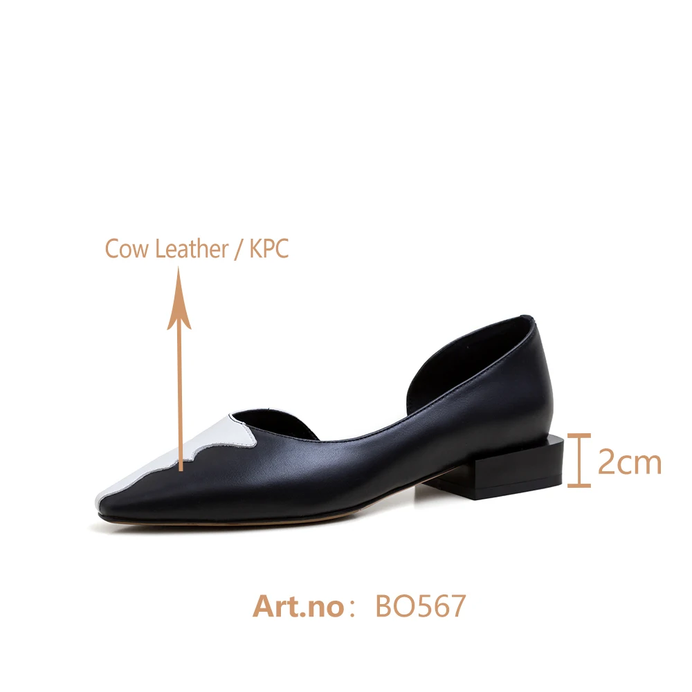 

BESCONE Party Women' s Flats Mixed Colors High Quality Cow Leather Slip-On Pointed Toe Shallow Shoes Stylish Elegant Flats BO567