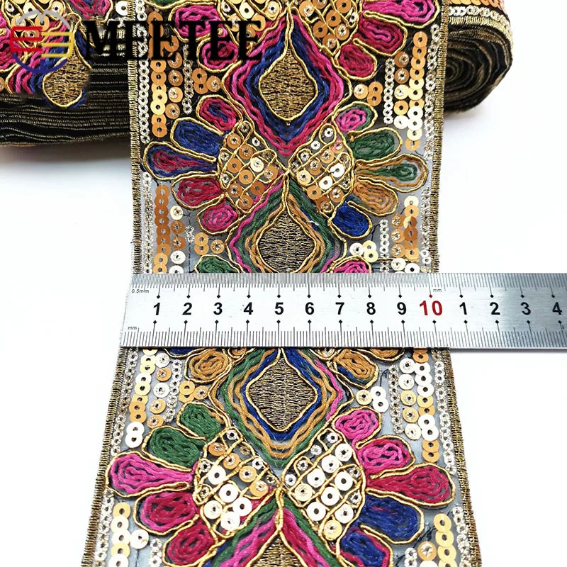2/4 м 103 мм блестки вышитая кружевная тесьма лента этнические ленты для одежды