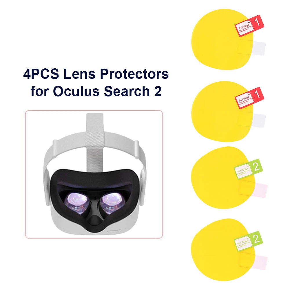 

2 Pairs Anti Scratch TPU Lens Protector for Oculus Quest 2 1 Rift S VR Headset Soft Hydrogel HD Screen Protector Film