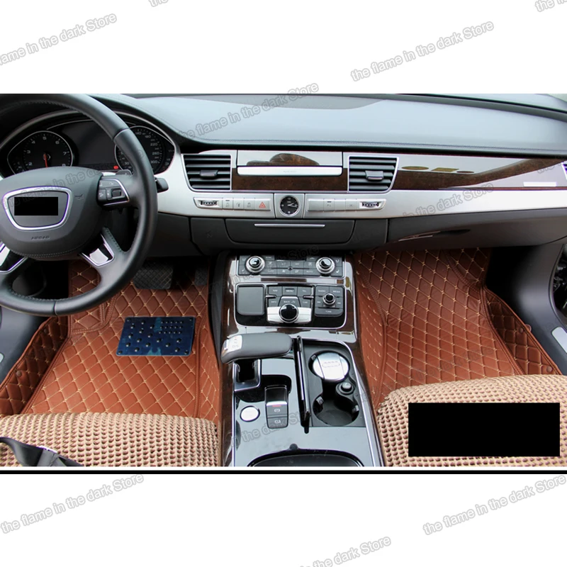 Кожаные автомобильные коврики для audi a8 2010 2011 2012 2013 2014 2016 2017 d4 аксессуары интерьера