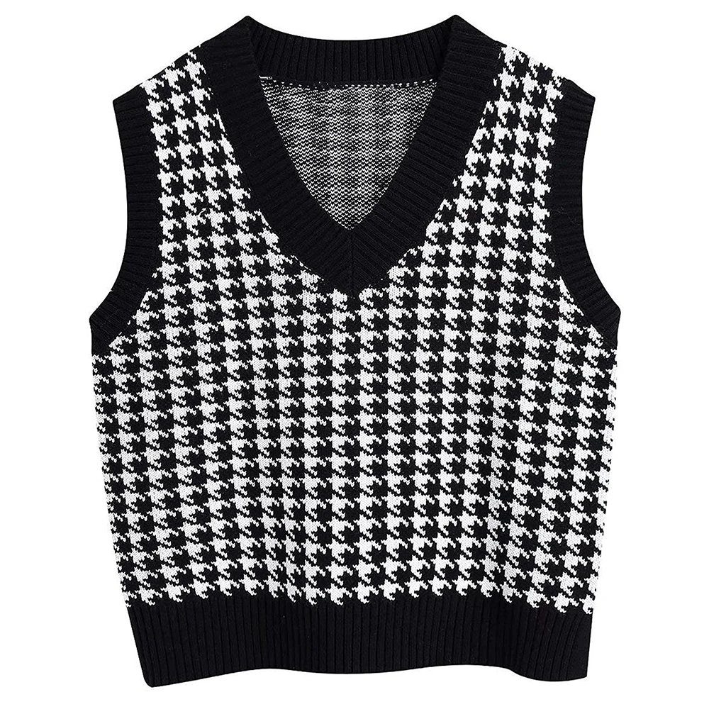 

Women Vest Sweater 2020 Fashion Knitted Loose Sweater Vintage Female Waistcoat Chic Oversized Sweater Tops Women Clothes Dress