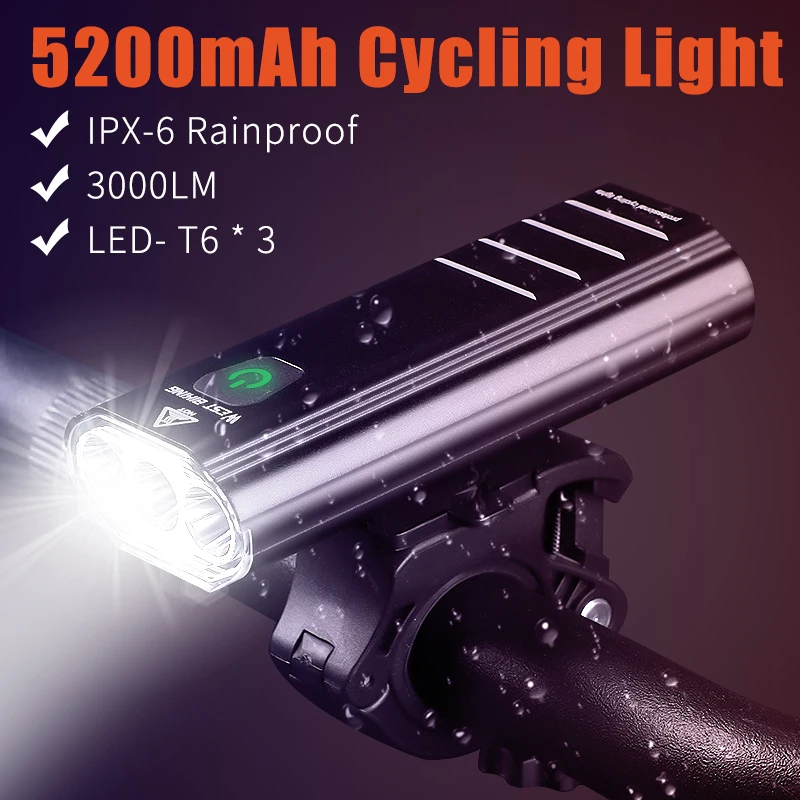 WEST BIKING 3000LM велосипед светильник зарядка через USB велосипедная передняя лампа T6