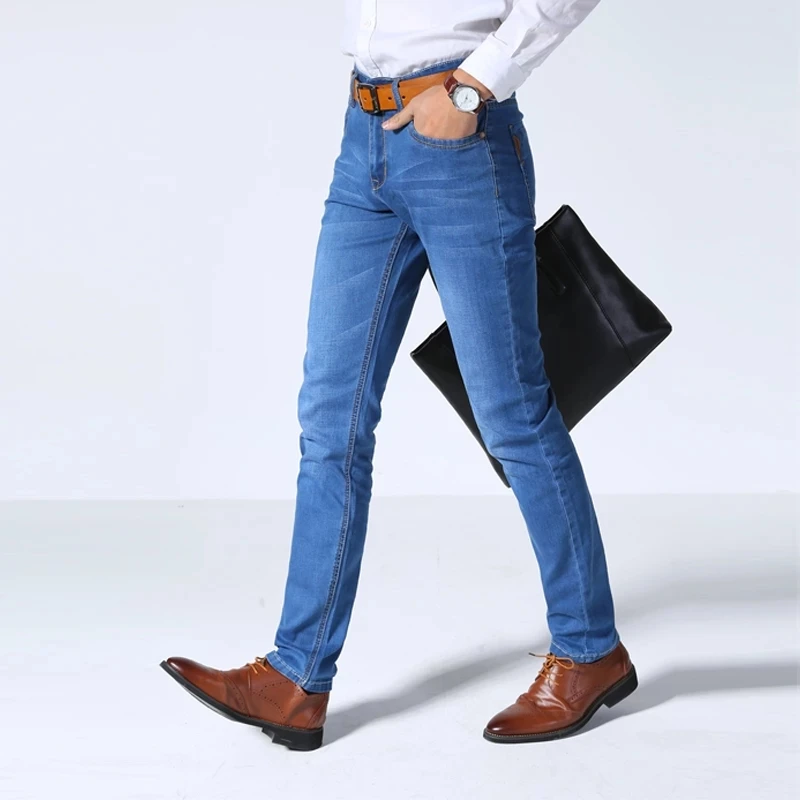 2021 New Fashion Men's Straight Loose Long Office Pants New Large Size Casual Denim Jeans for Men