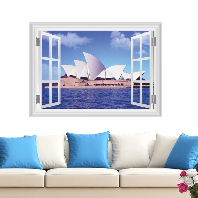 Сиднейская опера наклейки на стене дома для гостиной украшения городской пейзаж