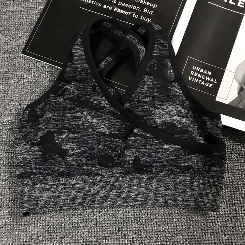 Новинка 2020 камуфляжный бесшовный спортивный бюстгальтер для женщин