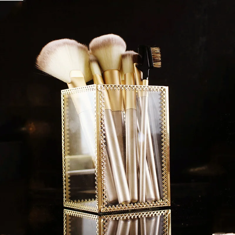 Новый европейский стеклянный органайзер для хранения кистей макияжа карандаш