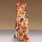 Летнее платье с цветочным принтом, вечернее длинное платье макси 2021 VONDA, Женский праздничный пляжный сарафан, женский сарафан