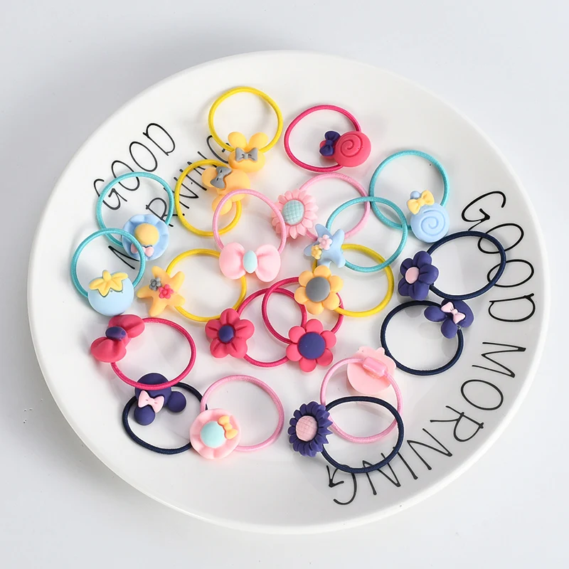 20 шт./компл. милый мультфильм девушка волос Веревка кольцо красочные эластичные