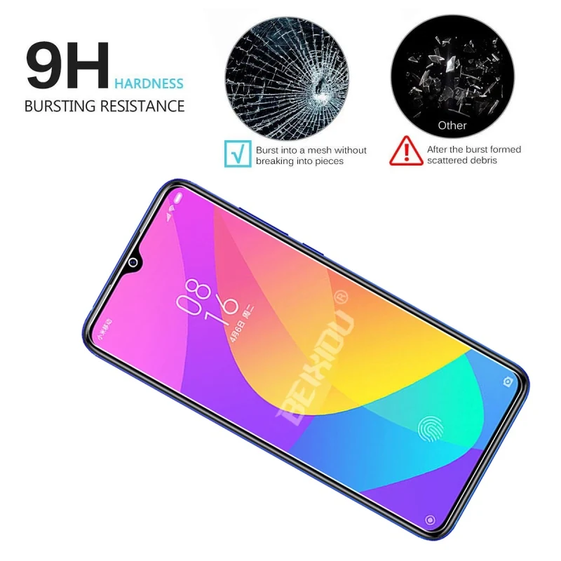 2 шт Полное закаленное стекло для Xiaomi Mi 9 Lite защита экрана защитная пленка |