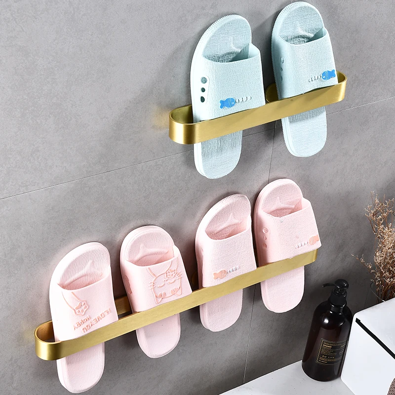 Ванная комната Полотенца бар матовый Золото самоклеющиеся настенный держатель