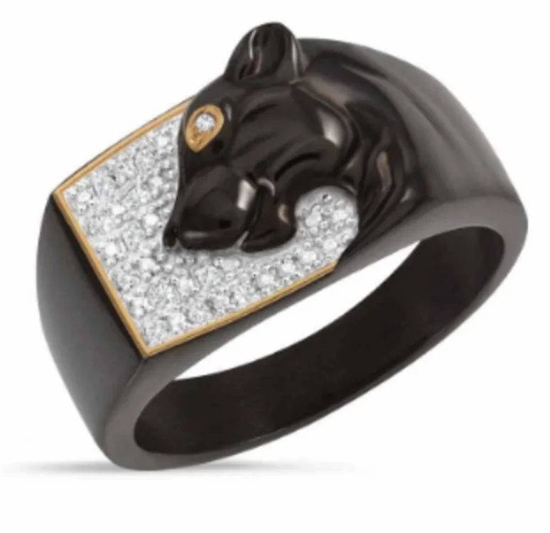 

Fashion Jewelry Rings, The black leopard ring, Men's ring