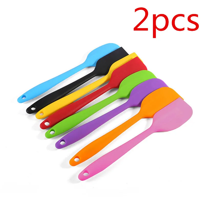 

2pcs Kitchen Silicone Cream Butter Cake Spatula Mixing Batter Scraper Brush Butter Mixer Cake Brushes Baking Tool Kitchenware