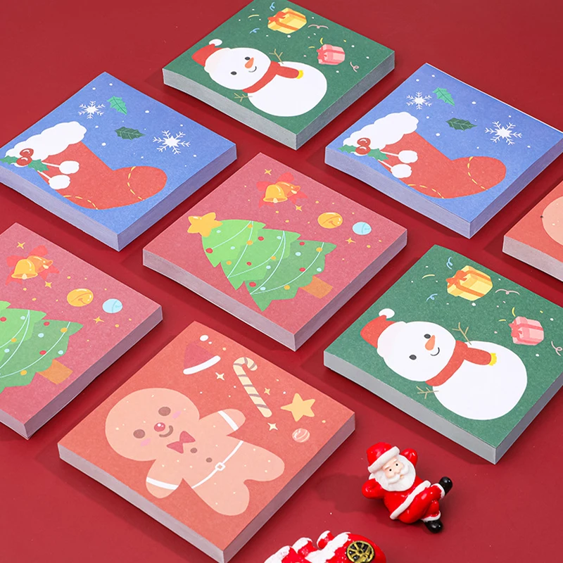 

Christmas Note Paper Cartoon Self-adhesive Writing Paper Sticky Blessing Memo Pad Guestbook Christmas Supplies New Year