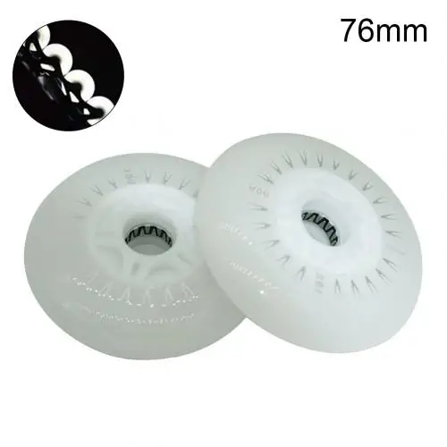 White 76mm Комплект из 2 предметов, детская одежда на рост 80, 76/72 мм встроенный Инлайн ролики с расположением колес колесики Скорость кататься на коньках светодиодный Раздвижные каток мигающий светильник крутящихся колесиках - Цвет: White 76mm