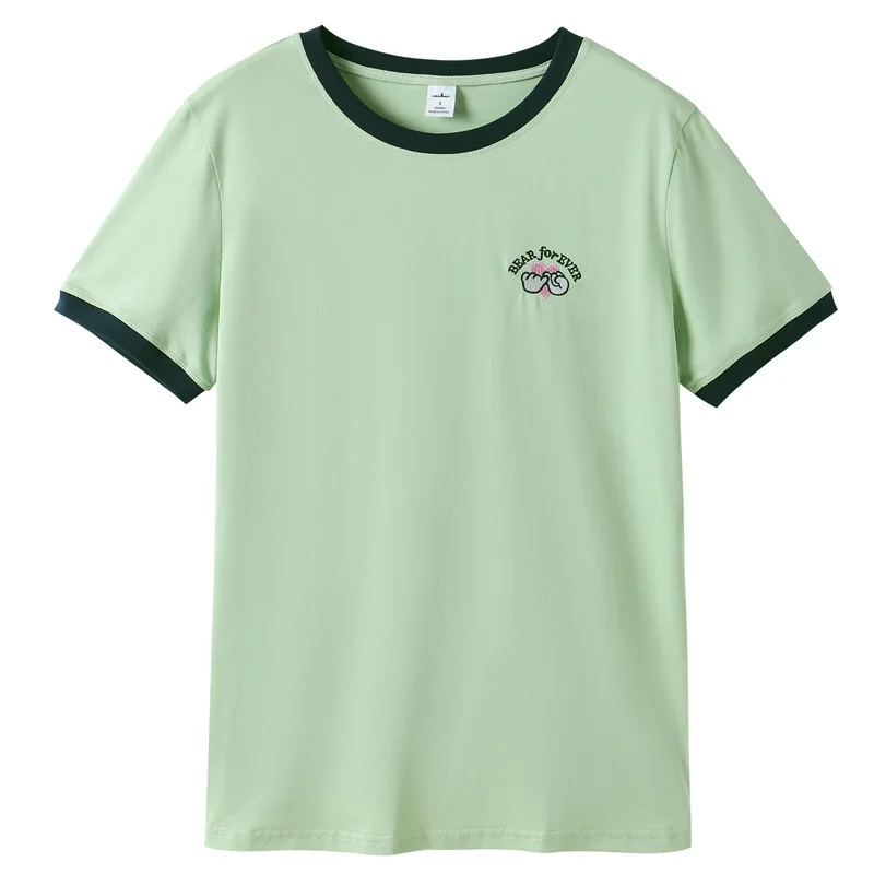 

Short Sleeve T-shirt Women's Korean Version 2021 Summer Women's New Women's Jacket Half Sleeve T-shirt Bottom Shirt