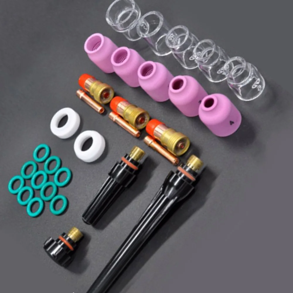 

31x Metalworking TIG Welding Torch Stubby Gas Lens + Heat Glass Cup For WP-17/18