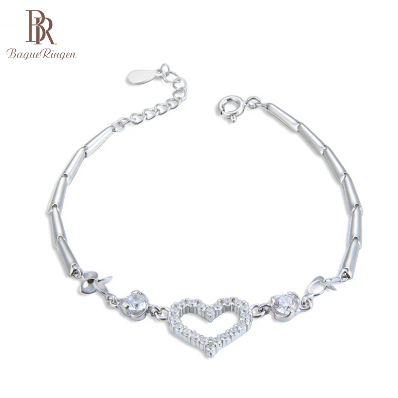 Женский браслет из серебра 925 пробы в форме сердца | Украшения и аксессуары