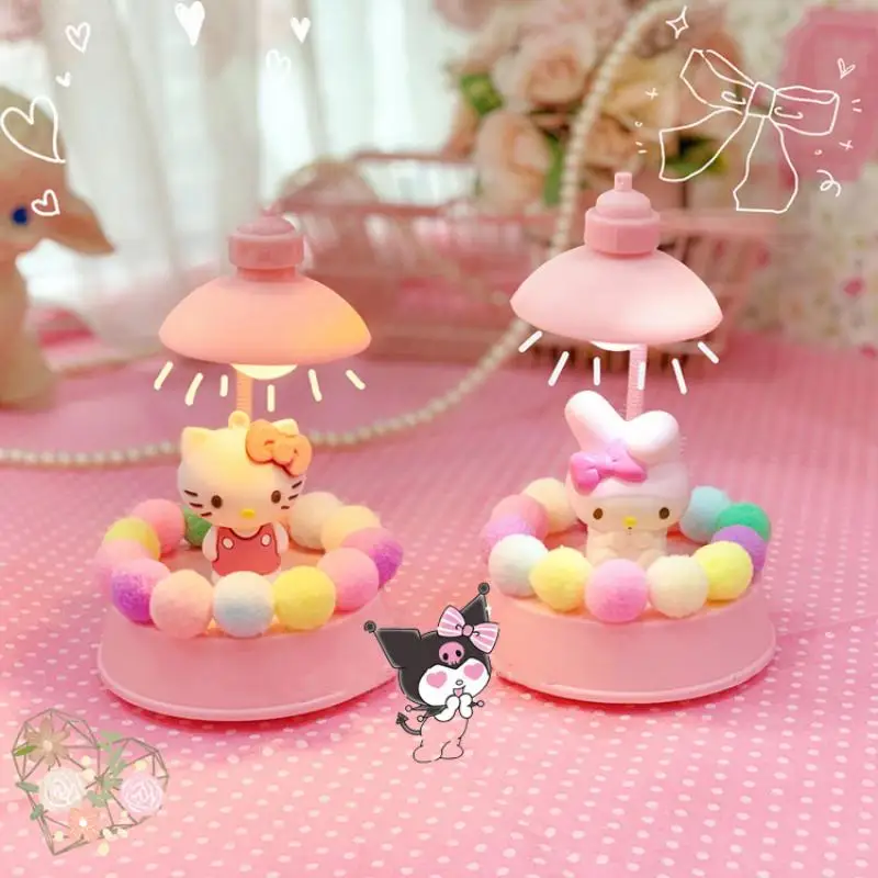 

Cute Kawaii Accessories Kitty My Melody Music Night Light Bedroom Warm Kids Room Desktop Table Lamp Samll Birthday Gifts