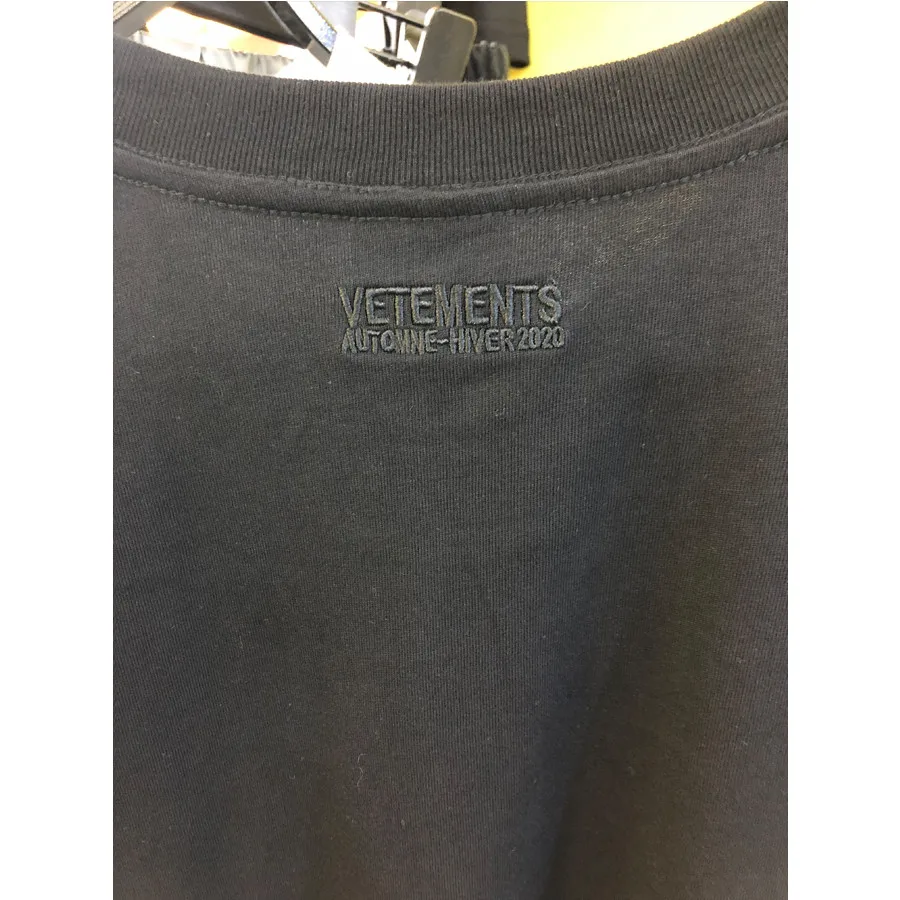 Негабаритных Vetements футболка 2020SS на лето и весну Bling футболки блестящий логотип VTM