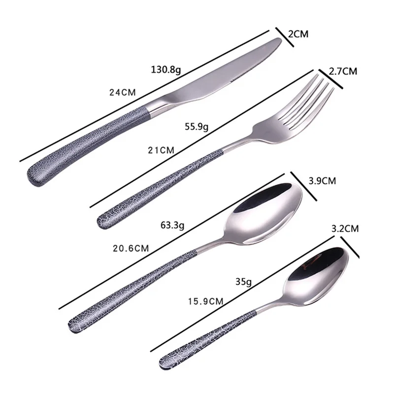 Набор столовой посуды из 4 предметов роскошная вилка и столовая ложка