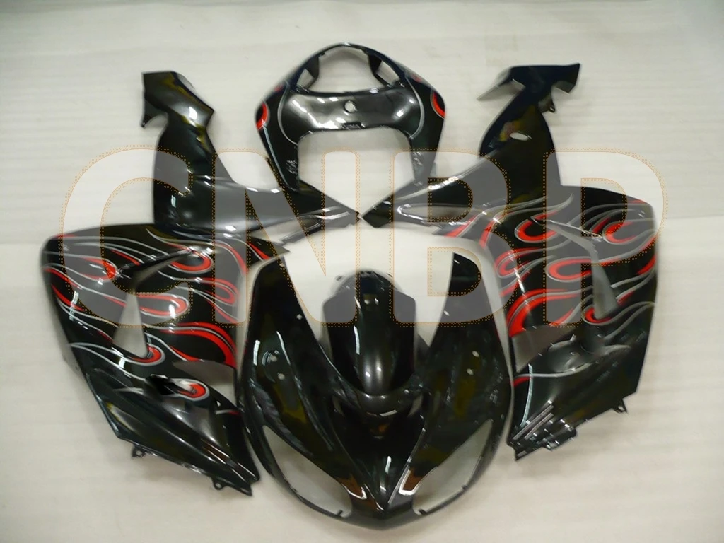 Zx10r 2006 - 2007 Обтекатели комплекты корпуса черного красного пламени обтекатели |