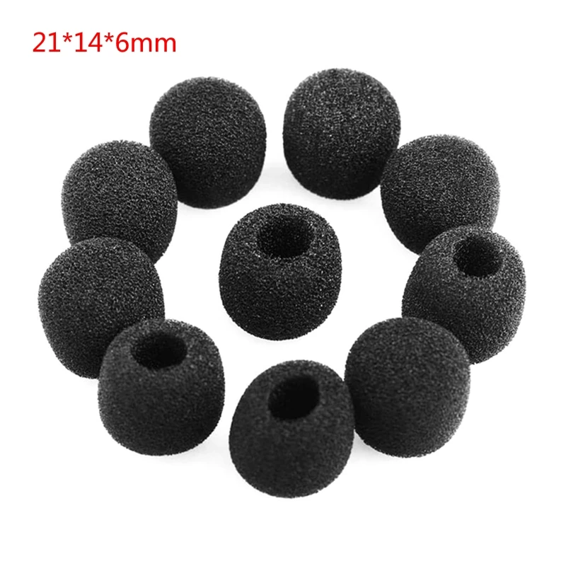 

10pcs Headset Replacement Cover Gooseneck Sponge Foam Microphone Windscreen Protector 5 Sizes
