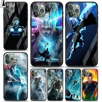 marvel avengers super hero thor for apple iphone 12 11 xs pro max mini xr x 8 7 6s 6 plus tempered glass phone case